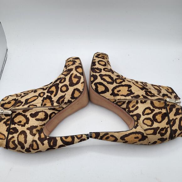 Sam Edelman Kit Fur Leopard Print Ankle 4.5" Heel Booties Women's Size 6.5M - Picture 7 of 11